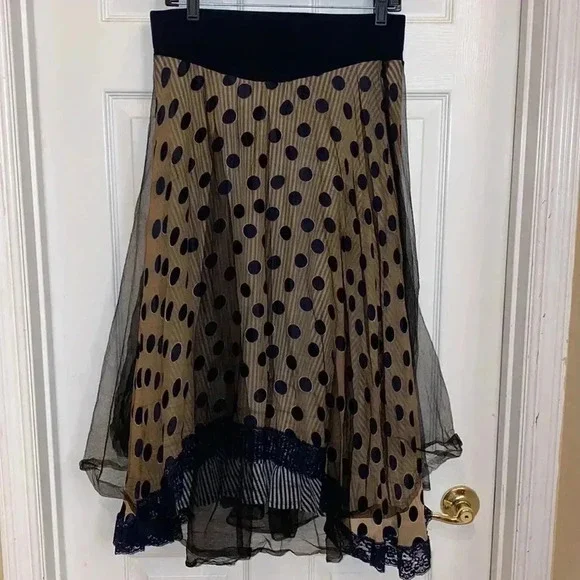 Trelise Copper polkadot layered skirt Sz 6 - Picture 5 of 7